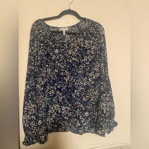 Jessica Simpson Navy Floral Blouse